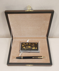 Набор "Золотой виноград" визитница персональная, ручка