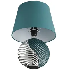 8140/1T MODERNI LN25 000 бирюзовый/серебро, керамика/текстиль Настольная лампа Е27 1*60W 220V TAPALA
