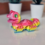 Ящерица леопардовая, 3D игрушка-антистресс, 16 см. градиентный окрас розово-желтая