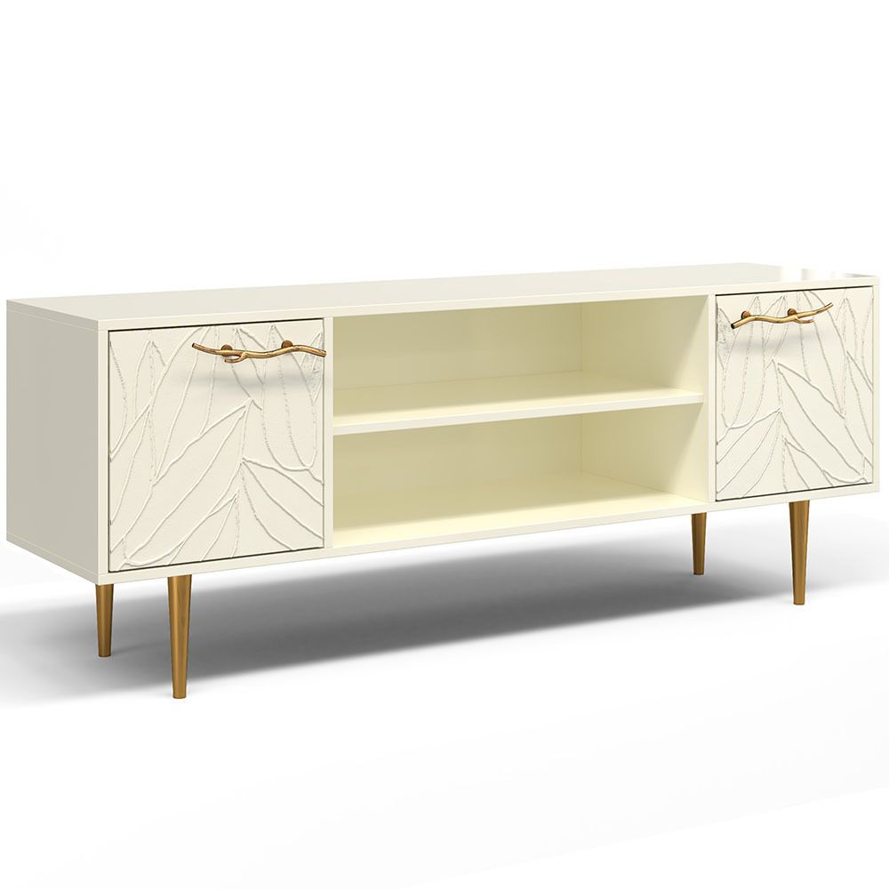Тумба под ТВ Арт Колор leaves 155см Стайл Голд Кремовый белый