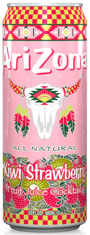 Чай Холодный Зеленый со Вкусом Киви и Клубники Arizona Kiwi Strawberry 0.65 - банка