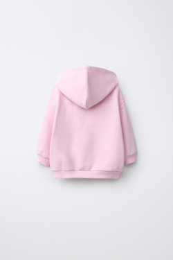 ZARA ОДНОТОННАЯ ТОЛСТОВКА НА МОЛНИИ, РОЗОВЫЙ