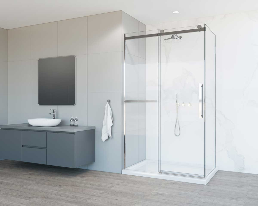 Душевой уголок Комо Софт (Como Soft) Vincea VSR-1CS9011CL, 1100*900, хром, стекло прозрачное