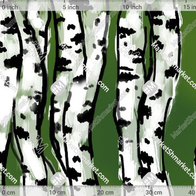 Березы на зеленом фоне by art magiya 283 DPI