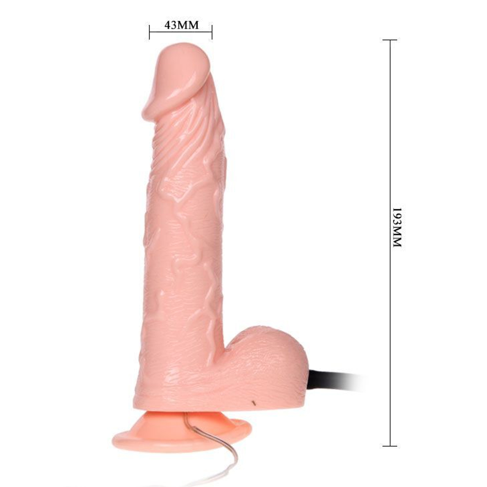 Телесный расширяющийся вибратор Inflatable - 19,3 см.