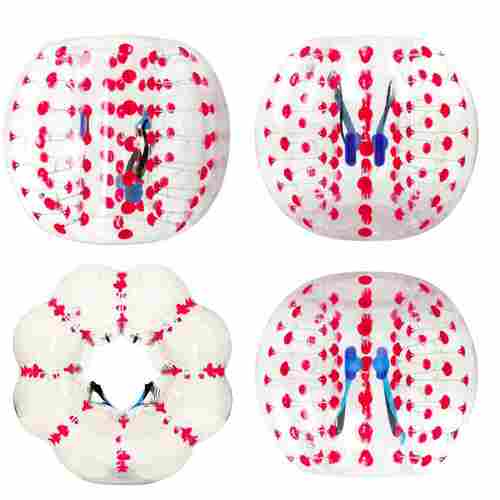 Бампербол "Прозрачный с красными держателями", ПВХ, диаметр 1,2 м