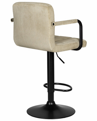 Стул барный DOBRIN KRUGER ARM BLACK, бежевый вельвет (LAR-E2041-04)
