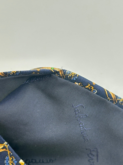 Галстук тёмно-синий с лошадьми Salvatore Ferragamo