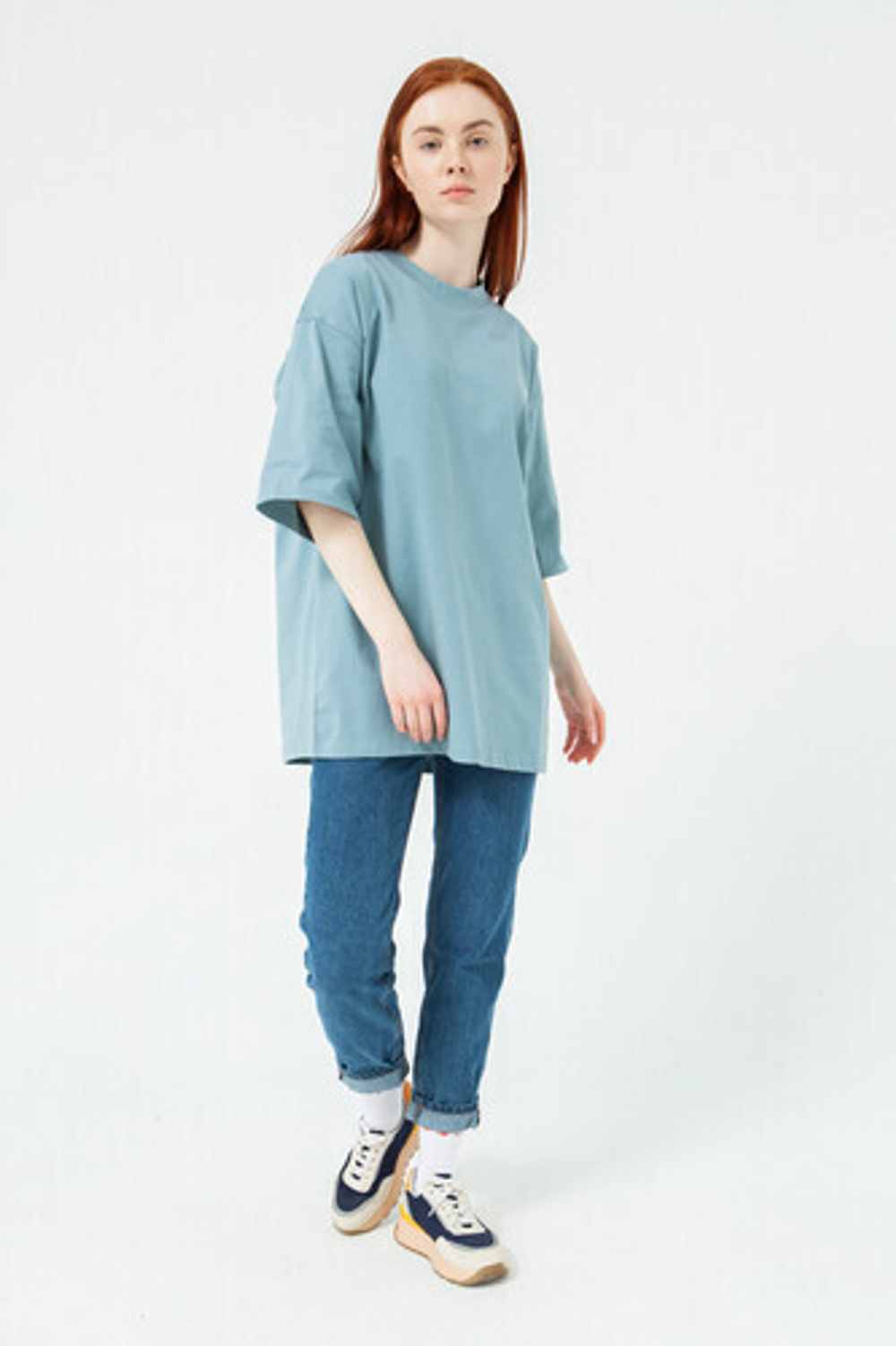 Футболка ЗАПОРОЖЕЦ Blank Loose Fit (Синий (Blue))