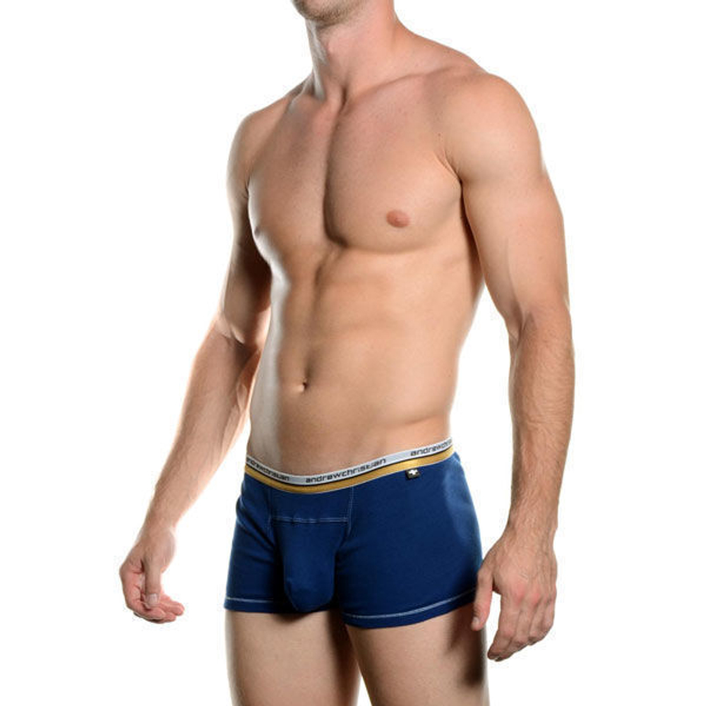 Мужские трусы боксеры темно-синие Andrew Christian Vibe Boxer Navy  AC4-M086