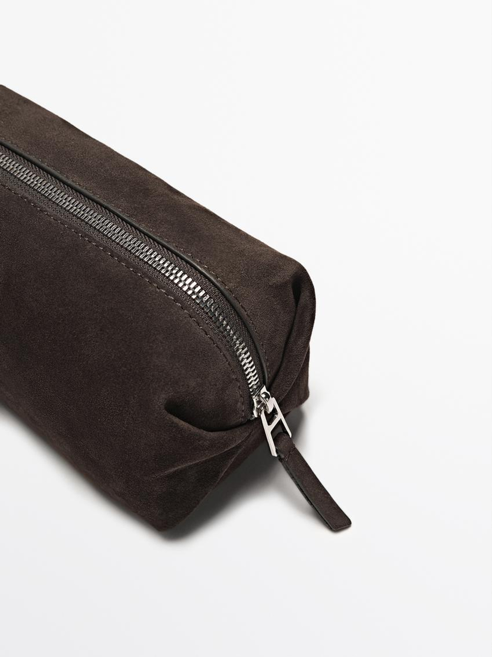 Massimo Dutti Замшевый несессер, коричневый