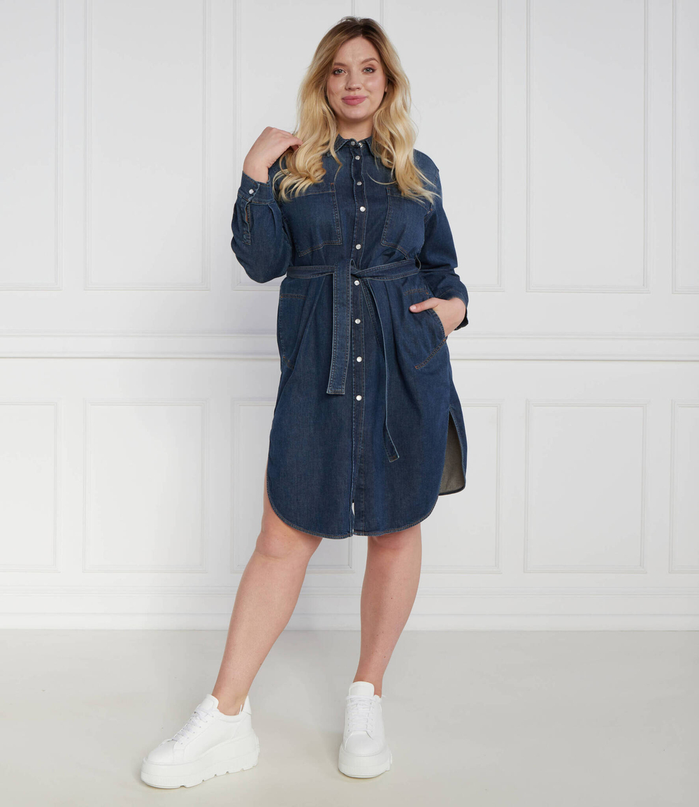 Платье с ремешком plus size Persona by Marina Rinaldi - темно-синий(1221333)