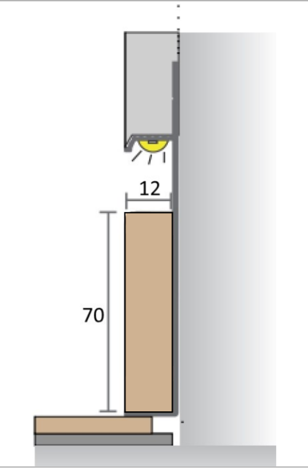 МДФ вставка для плинтуса Pro Design (12х70 мм, Грунт под покраску) 2,7 м.п.