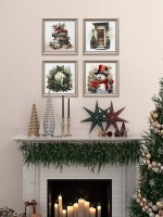 Картины на стену интерьерные на холсте 4 шт, 23*23 см