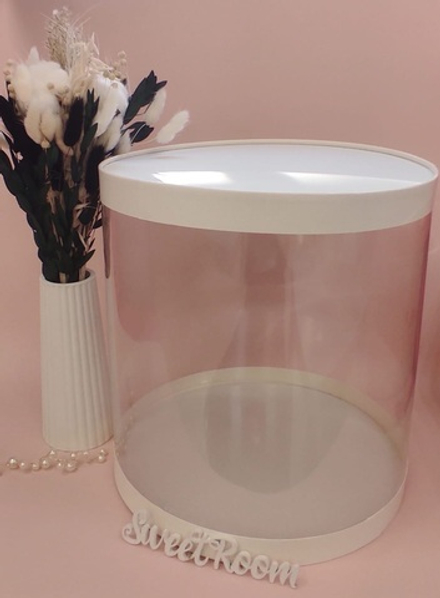 Коробка для торта ТУБУС прозрачная диам 280 выс 280