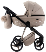 Детская коляска Adamex Quantum Superstar Deluxe 3 в 1 Q-STAR155-K (СВ.БЕЖ.КОЖА+СВ.БЕЖ.ДНО+БЕЖ.РАМА)
