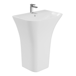 Умывальник-моноблок ELITE2 WAVE 650*450*835 ш*г*в, с хром переливом, белый, прямоуг