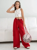 Летний кроп топ трикотажный детский