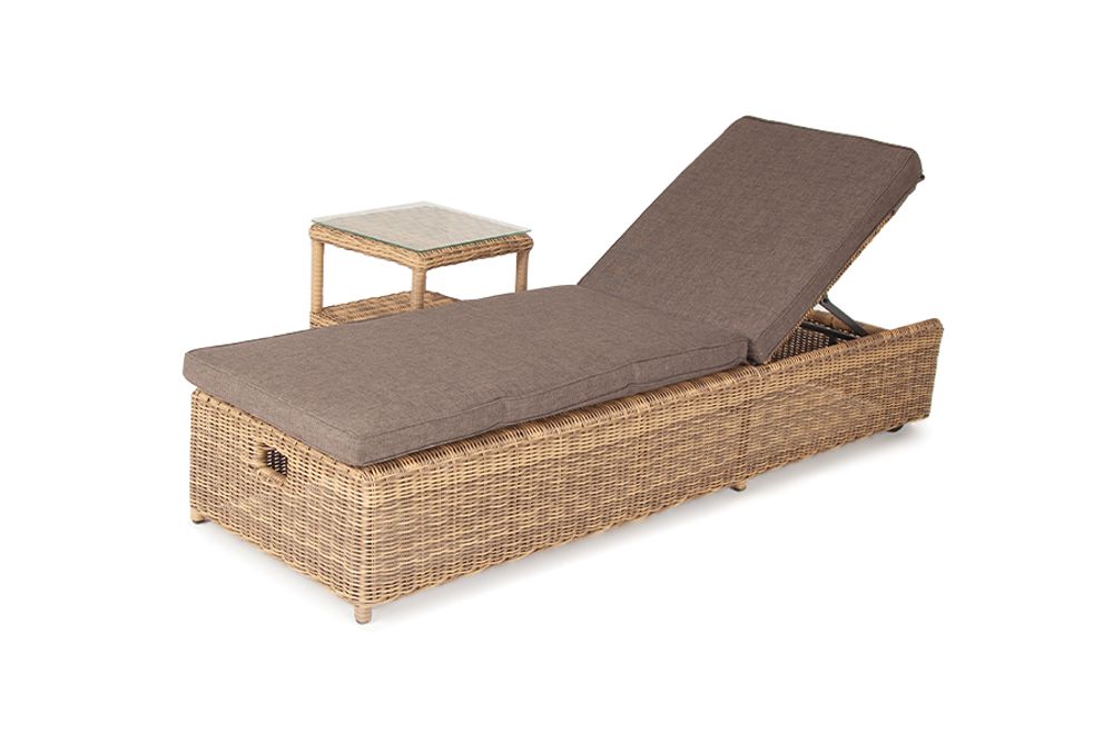 "Рим" комплект шезлонг со столиком, цвет соломенный