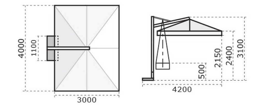 Зонт профессиональный Scolaro Galileo Dark, антрацит, слоновая кость