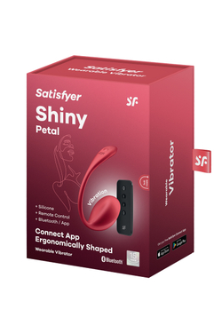 Виброяйцо Satisfyer Shiny Petal Connect App с пультом ДУ, красное