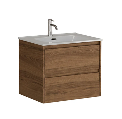 Тумба подвесная SANCOS Libra 590х450х500, c двумя ящиками оснащенными доводчиками, дуб чарльстон, арт. LB60ECH