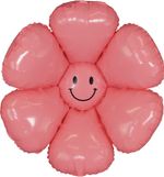 Шар (28''/71 см) Цветок, Ромашка (надув воздухом), Розовый, 1 шт.