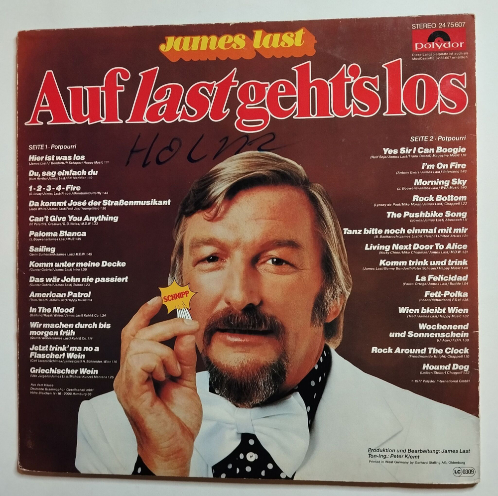 Винтажная виниловая пластинка LP James Last Auf Last Gehts Los (Germany 1977) (EX)