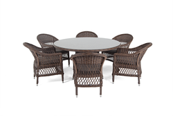 "Эспрессо-150 S" обеденная группа плетеная, цвет коричневый