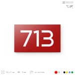 Номер на дверь 713, табличка на дверь для офиса, квартиры, кабинета, аудитории, склада, красная 120х70 мм, Айдентика Технолоджи