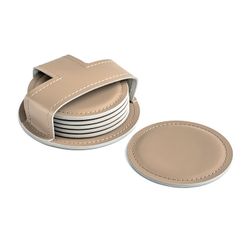 Набор из 6 костеров из двухслойной кожи Cuoietto с металлической вставкой (CR6BCMet) 4