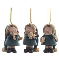 GAEM Фигурка декоративная подвесная "Девочка", L4 W3,5 H6,5 см, 3в.