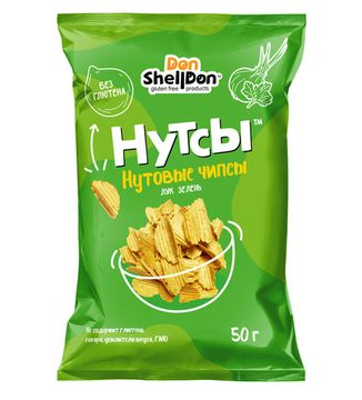 Чипсы нутовые НУТСЫ (Лук, зелень), 50г. (17 шт в коробе)