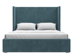 Кровать интерьерная Ларго 160, Бирюзовый, Велюр, 101318