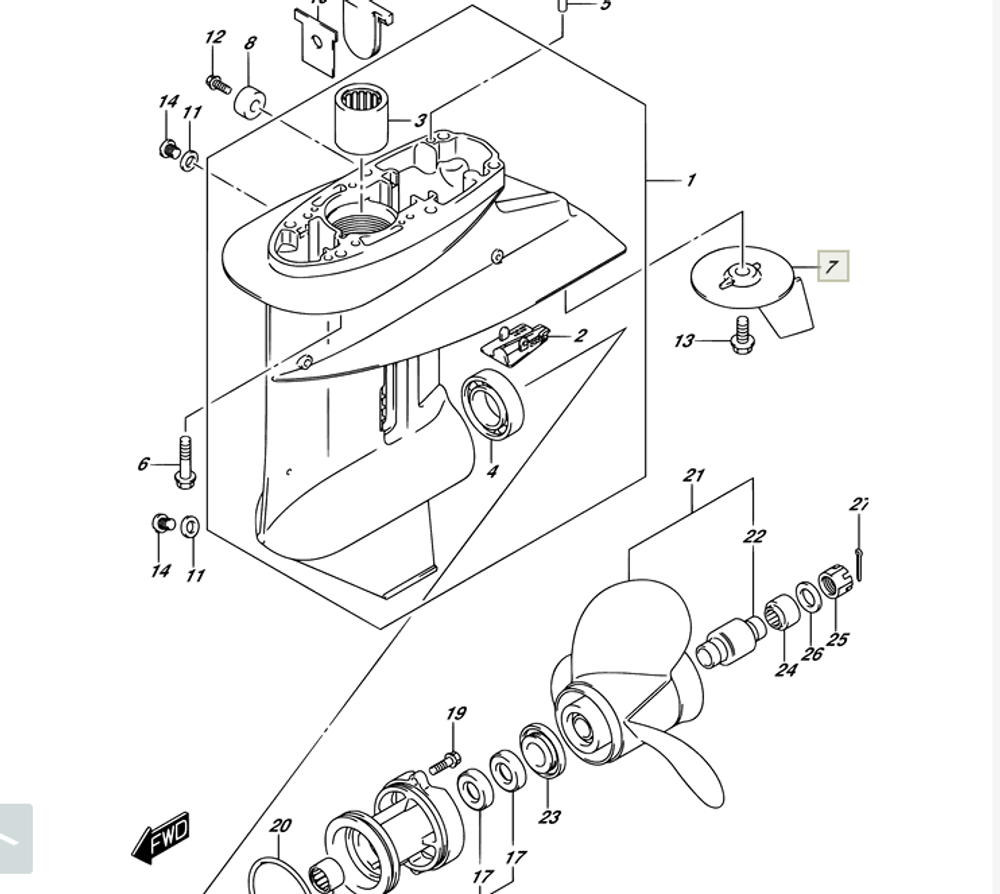 Анод цинковый для SUZUKI DF20-30/DT20-30