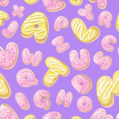 Пончики буквы английского алфавита для детей еда завтрак глазурь сладости