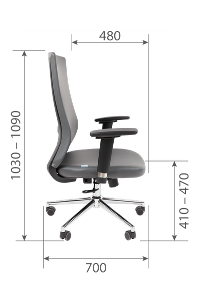 Офисное кресло Chairman 500LUX Россия экокожа cерый БП