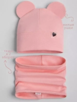 Шапка для девочки трикотажная и снуд