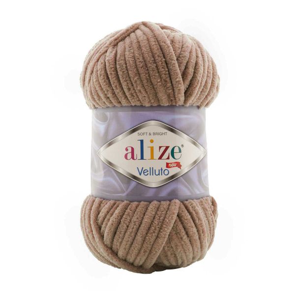 Пряжа Alize (Ализе) Velluto / уп.5 мот. по 100 г, 68м, 329 табачно-коричневый A