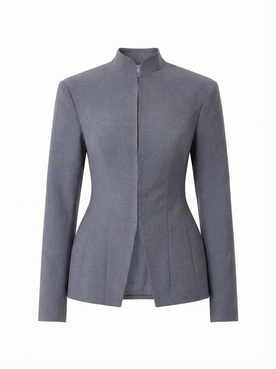 Жакет приталенный серый