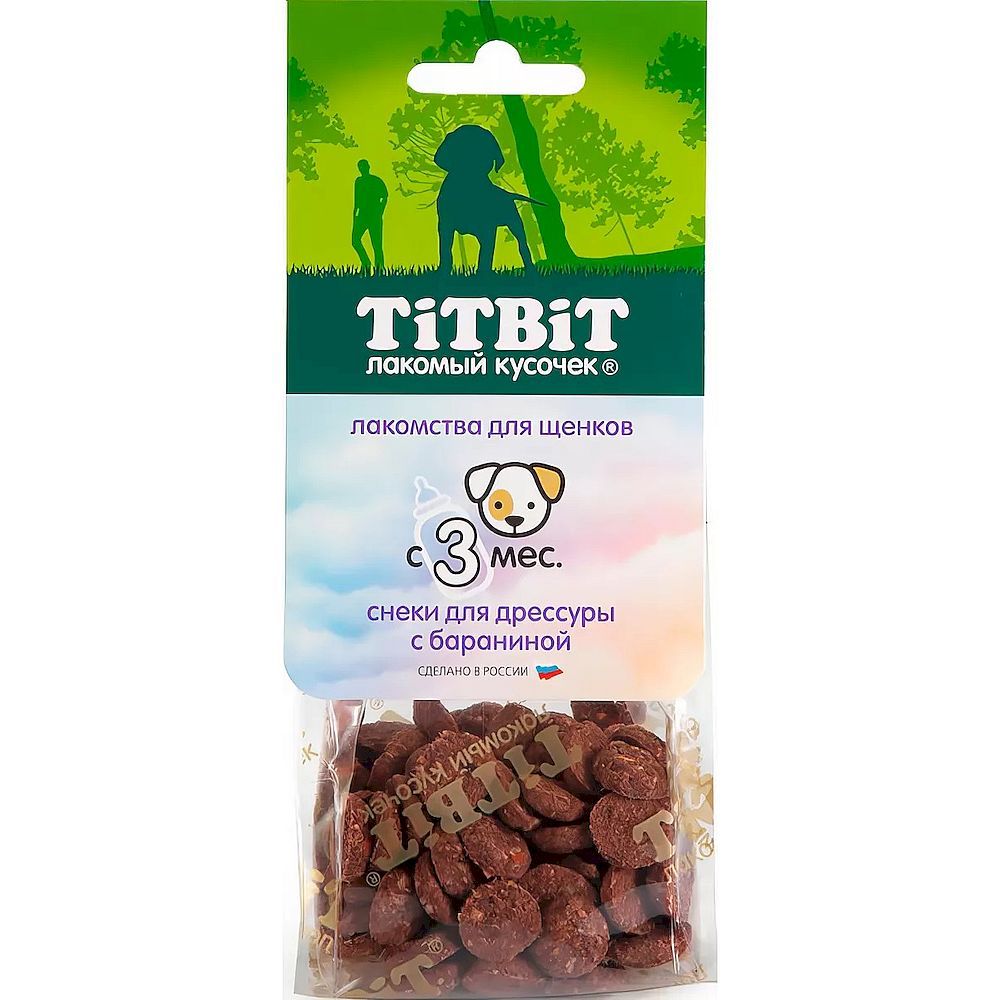 Лакомство для щенков TitBit Снеки для дрессуры с бараниной 70 г