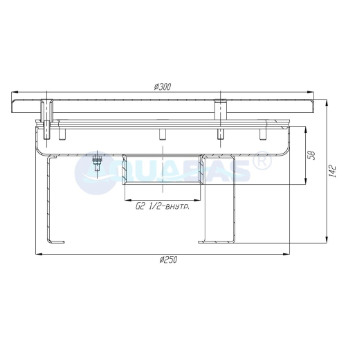 ВЗ.525.2/1 Водозабор с антивихревой крышкой д.250 2,5" (внутр.) пленка AISI-316