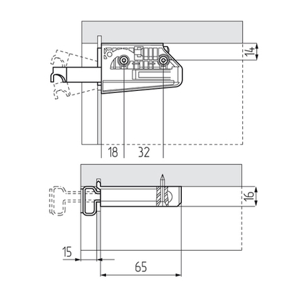 Подвеска регулируемая 806.14.P2.VI.SX на саморезах (50кг), левая L, CAMAR