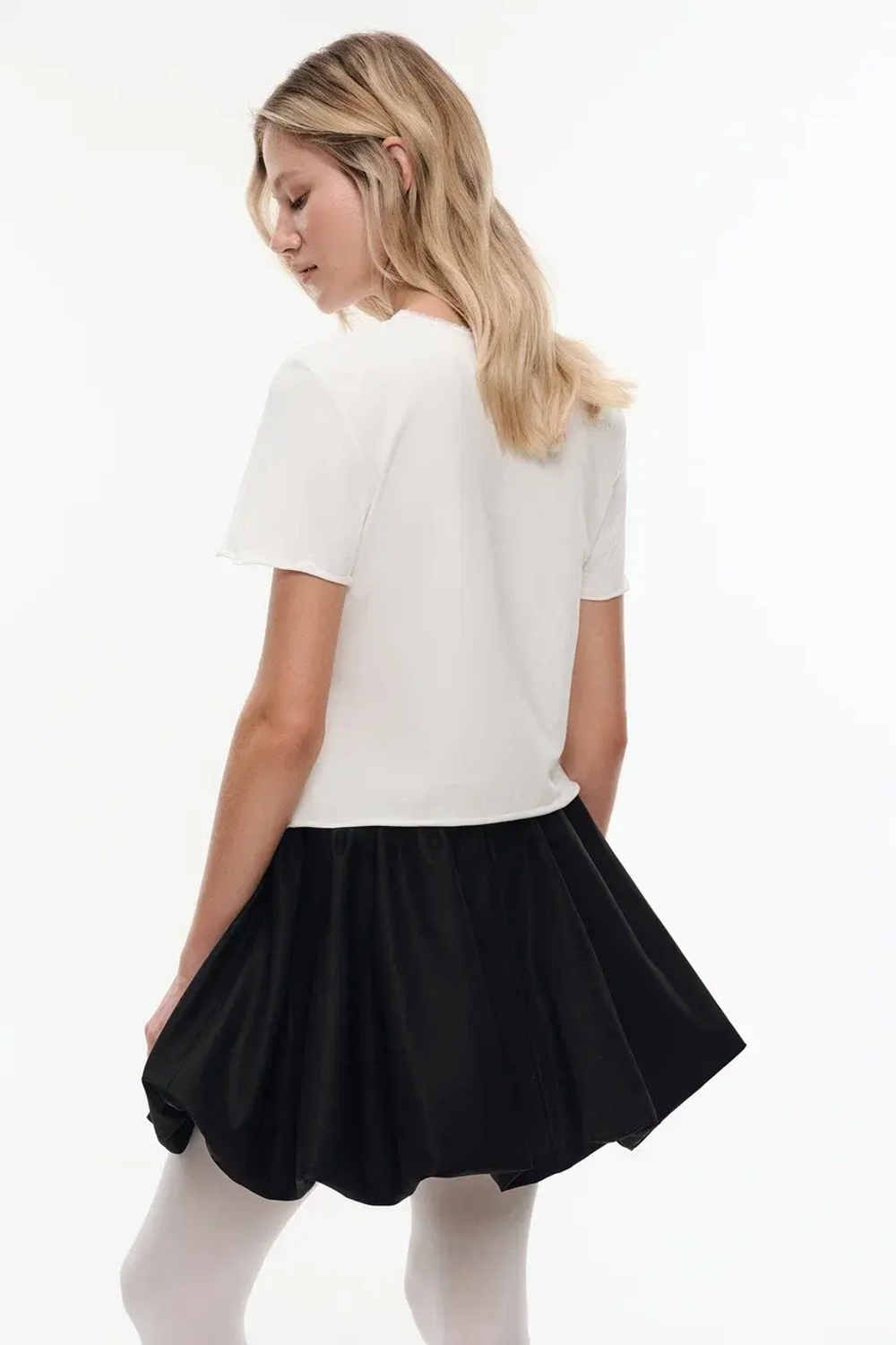 Футболка с кружевом (Baby Tee ), молочная