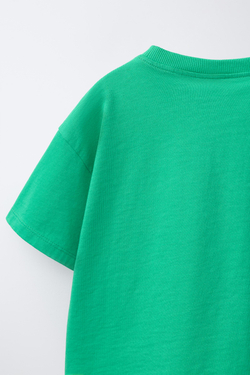 ZARA ФУТБОЛКА С ПРИНТОМ, ЗЕЛЕНЫЙ