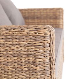 "Капучино" диван из искусственного ротанга (гиацинт) трехместный, цвет соломенный