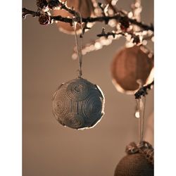 Набор елочных шаров Zero waste из джута из коллекции New Year Essential, 4 шт.