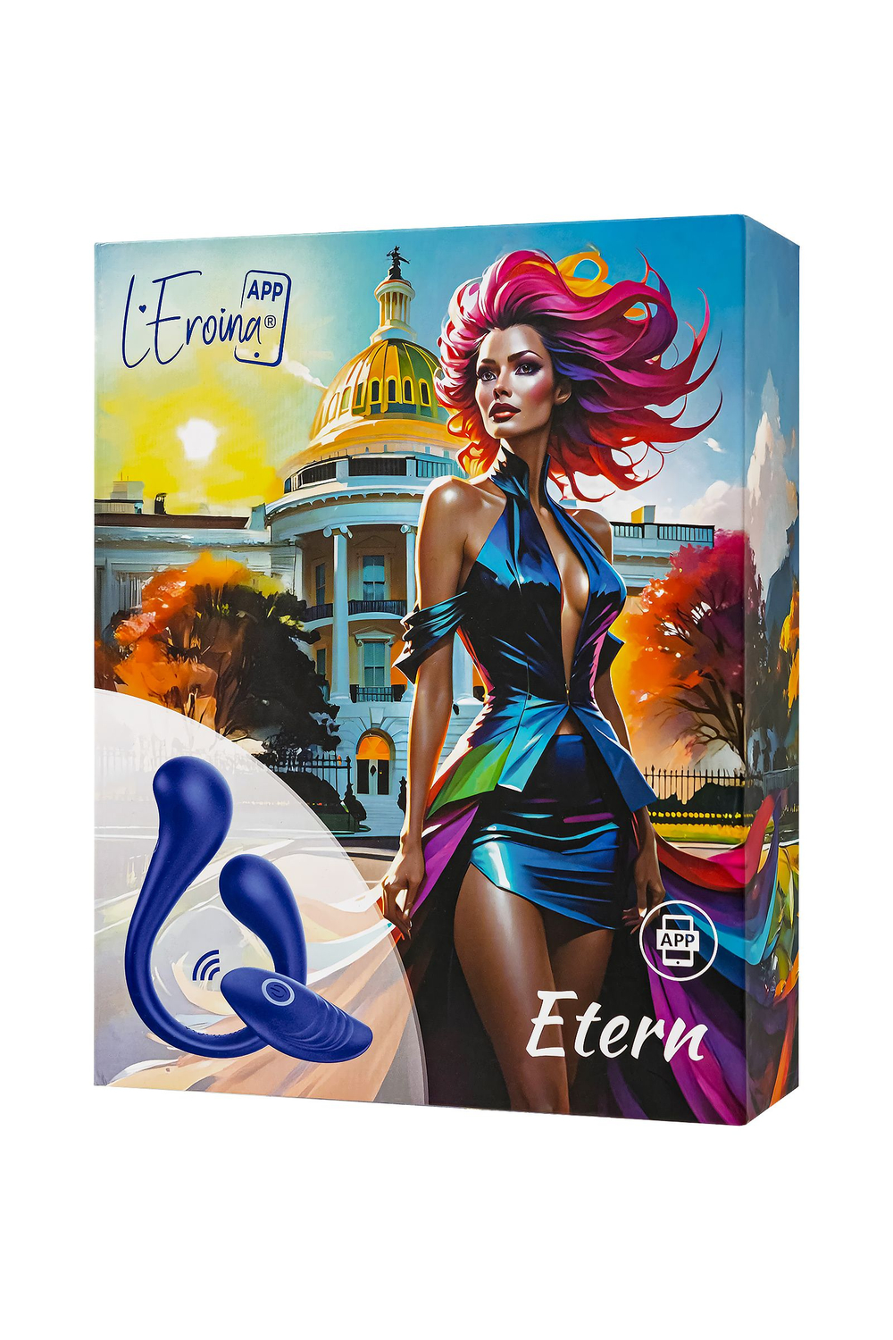 Синий многофункциональный вибратор Etern с пультом ДУ (Цвет: синий)