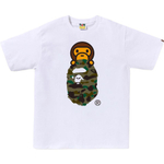 A Bathing Ape 1st Camo Milo On Ape Head Tee белый зеленый