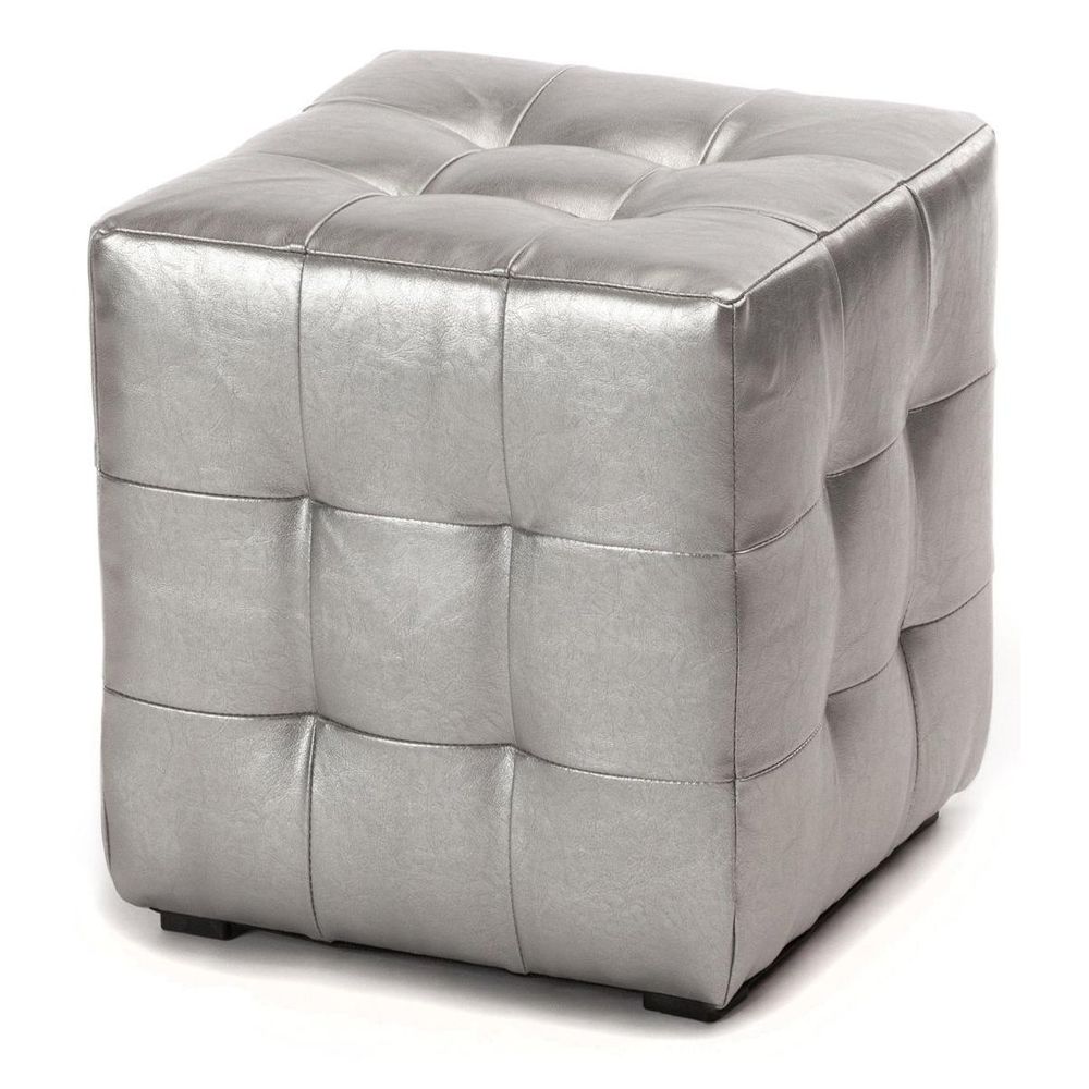 Пуф Лотос Серебристый ЭкоКожа